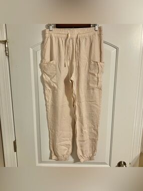 Indigo Rein Women's Sz L Pale Pink Comfy Joggers Pockets Elastic Waist Band